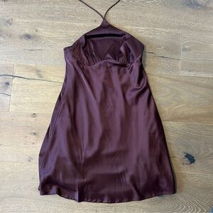 Satin halter dress